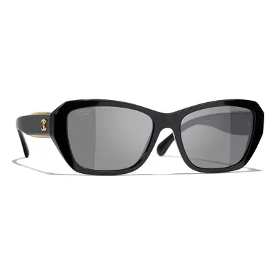 Chanel Woman Sunglass Butterfly Sunglasses CH5516 - Frame color: Black, Lens color: Black