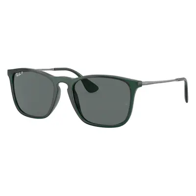 Ray-Ban Man Sunglass RB4187 Chris - Frame color: Transparent Green, Lens color: Dark Grey