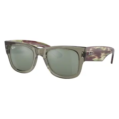 Ray-Ban Unisex Sunglass RB0840S Mega Wayfarer - Frame color: Transparent Green, Lens color: Sil