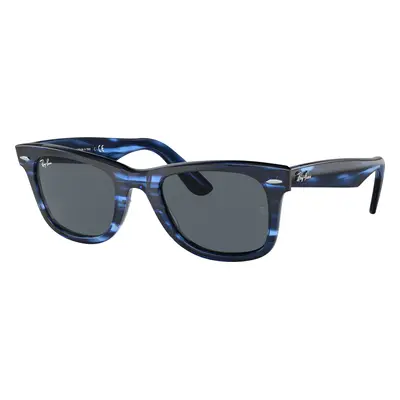 Ray-Ban Unisex Sunglass RB2140 Original Wayfarer Bio-Based - Frame color: Striped Blue, Lens co