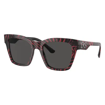 Dolce&Gabbana Woman Sunglass DG4384 - Frame color: Zebra Bordeuax, Lens color: Dark Grey