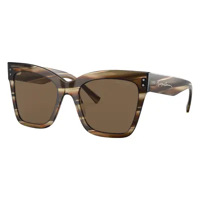 Giorgio Armani Woman Sunglass AR8175 - Frame color: Striped Brown, Lens color: Dark Brown