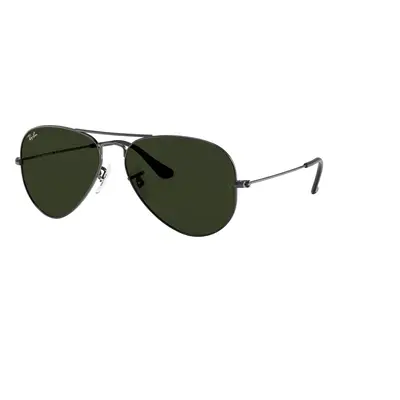 Ray-Ban Unisex Sunglass RB3025 Aviator Classic - Frame color: Gunmetal, Lens color: G-15 Green