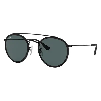 Ray-Ban Unisex Sunglass RB3647N Round Double Bridge - Frame color: Black, Lens color: Blue/Grey