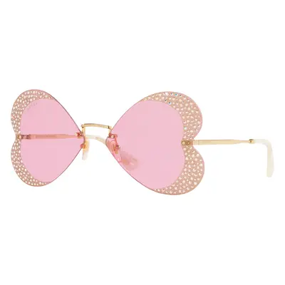 Gucci Woman Sunglass GG0897S-001 - Frame color: Gold, Lens color: Pink