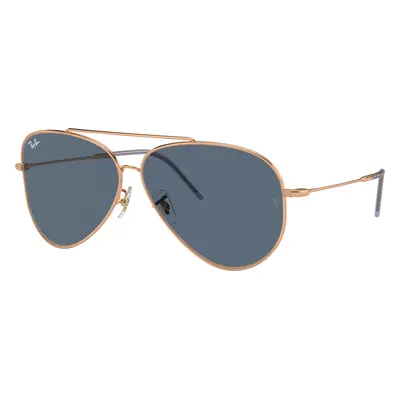 Ray-Ban Unisex Sunglass RBR0101S Aviator Reverse - Frame color: Rose Gold, Lens color: Blue