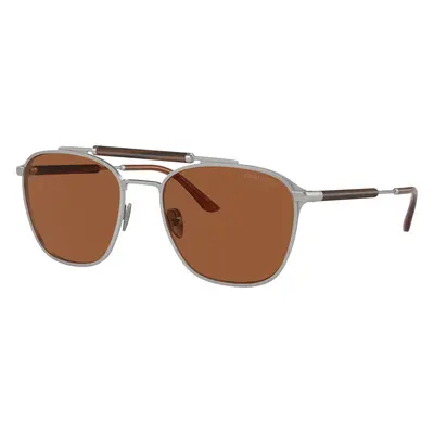 Giorgio Armani Man Sunglass AR6149 - Frame color: Matte Silver, Lens color: Dark Brown