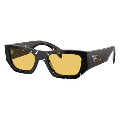 Prada Unisex Sunglass PR A01S - Frame color: Havana Black Transparent, Lens color: Yellow