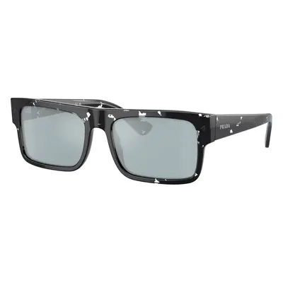 Prada Man Sunglass PR A10S - Frame color: Havana Black Transparent, Lens color: Light Blue Mirr