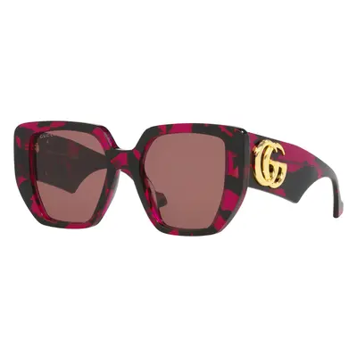 Gucci Woman Sunglass GG0956S - Frame color: Tortoise Black, Lens color: Brown