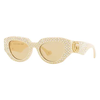 Gucci Woman Sunglass GG1421S - Frame color: Ivory, Lens color: Brown