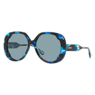 Chloé Woman Sunglass CH0195S - Frame color: Tortoise, Lens color: Blue