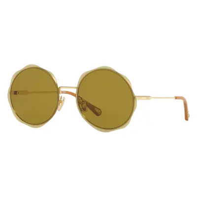 Chloé Woman Sunglass CH0202S - Frame color: Gold, Lens color: Green