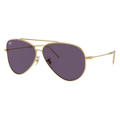 Ray-Ban Unisex Sunglass RBR0101S Aviator Reverse - Frame color: Arista Gold, Lens color: Violet