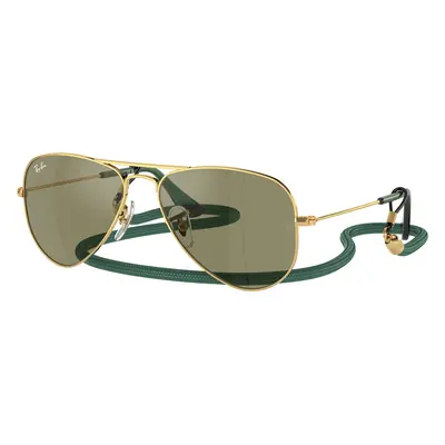 Ray-Ban Unisex Sunglass RB9506S Aviator Kids - Frame color: Arista Gold, Lens color: Green Mirr