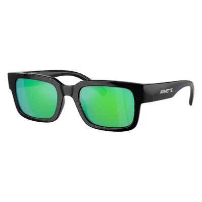 Arnette Man Sunglass AN4343 Bigflip - Frame color: Black, Lens color: Green Mirror Green