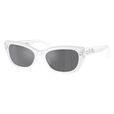 Swarovski Woman Sunglass SK6019 - Frame color: Milky White, Lens color: Grey Mirror Black