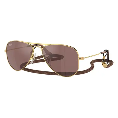 Ray-Ban Unisex Sunglass RB9506S Aviator Kids - Frame color: Arista Gold, Lens color: Brown Mirr