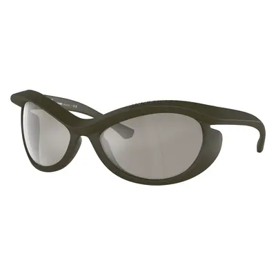 Burberry Unisex Sunglass BE4428U - Frame color: Green, Lens color: Light Grey Mirror Silver