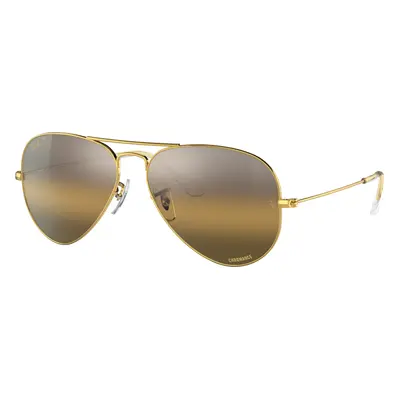 Ray-Ban Unisex Sunglass RB3025 Aviator Chromance - Frame color: Gold, Lens color: Silver/Brown