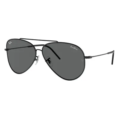 Ray-Ban Unisex Sunglass RBR0101S Lenny Kravitz X Aviator Reverse - Frame color: Black, Lens col