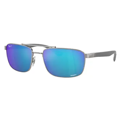 Ray-Ban Unisex Sunglass RB3737CH RB3737 Chromance - Frame color: Gunmetal, Lens color: Green & 