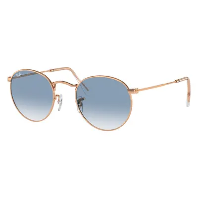 Ray-Ban Man Sunglass RB3447 Round Metal - Frame color: Rose Gold, Lens color: Clear & Blue