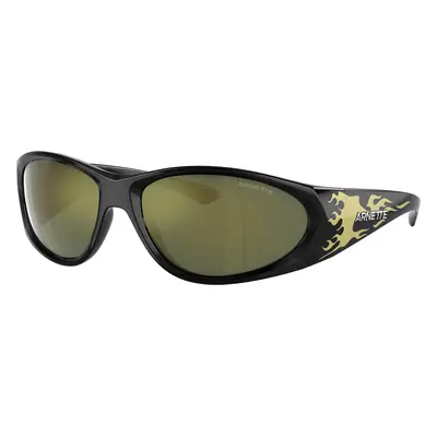 Arnette Man Sunglass AN4342 Ilum 2.0 - Frame color: Black/Gold Flames, Lens color: Dark Green M