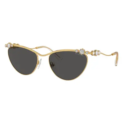 Swarovski Woman Sunglass SK7017 - Frame color: Gold, Lens color: Dark Grey