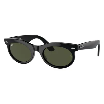 Ray-Ban Unisex Sunglass RB2242 Wayfarer Oval - Frame color: Black, Lens color: Green