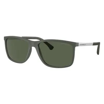 Emporio Armani Man Sunglass EA4058 - Frame color: Matte Green, Lens color: Dark Green Polar