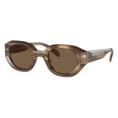 Emporio Armani Man Sunglass EA4230U - Frame color: Shiny Striped Brown, Lens color: Dark Brown