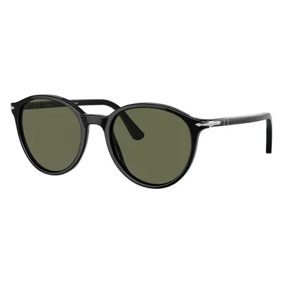 Persol Unisex Sunglass PO3350S - Frame color: Black, Lens color: Polar Green