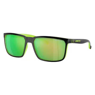 Arnette Man Sunglass AN4251 Stripe - Frame color: Black/Fluo Green, Lens color: Dark Grey Mirro