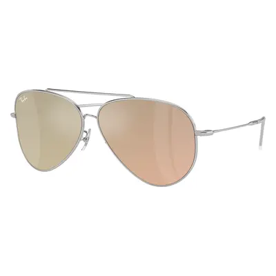 Ray-Ban Unisex Sunglass RBR0101S Aviator Reverse - Frame color: Silver, Lens color: Purple Brow