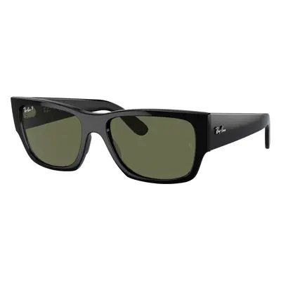 Ray-Ban Unisex Sunglass RB0947S Carlos - Frame color: Black, Lens color: Green