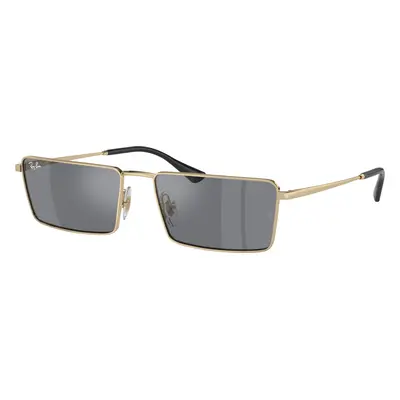 Ray-Ban Unisex Sunglass RB3741 Emy Bio-Based - Frame color: Gold, Lens color: Dark Grey Flash S