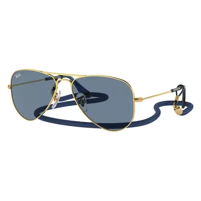 Ray-Ban Unisex Sunglass RB9506S Aviator Kids - Frame color: Arista Gold, Lens color: Light Blue