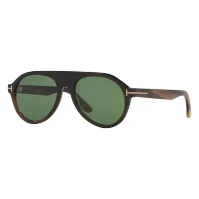 Tom Ford Man Sunglass FT1047-P - Frame color: Horn Brown, Lens color: Green