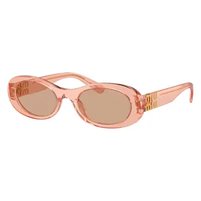 Miu Miu Woman Sunglass MU 06ZS - Frame color: Noisette Transparent, Lens color: Dark Brown