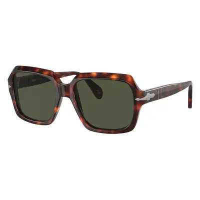 Persol Unisex Sunglass PO0581S - Frame color: Havana, Lens color: Green