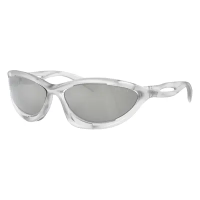 Prada Woman Sunglass PR A23S - Frame color: Frosted Crystal, Lens color: Clear Mirror Silver 80