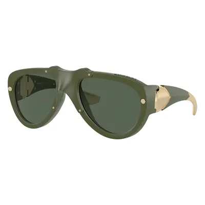 Burberry Unisex Sunglass BE4433U - Frame color: Green Rubber, Lens color: Dark Green