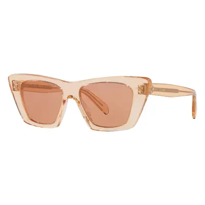 Celine Woman Sunglass Bold 3 Dots Cl40187I - Frame color: Orange, Lens color: Brown