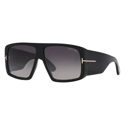 Tom Ford Unisex Sunglass Raven - Frame color: Shiny Black, Lens color: Grey Gradient