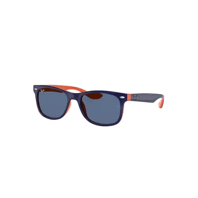 Ray-Ban Unisex Sunglass RB9052S New Wayfarer Kids - Frame color: Blue On Orange, Lens color: Bl