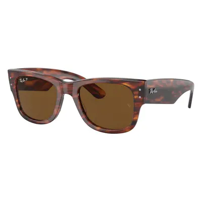 Ray-Ban Unisex Sunglass RB0840S Mega Wayfarer - Frame color: Striped Havana, Lens color: Brown