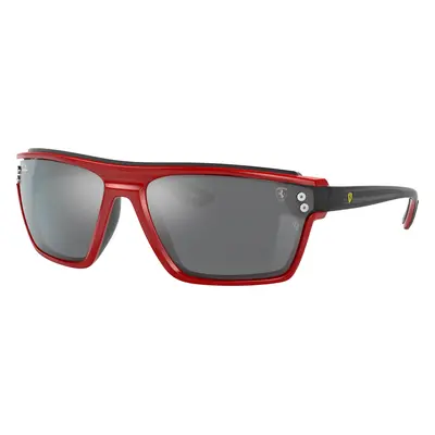 Ray-Ban Unisex Sunglass RB4370M Scuderia Ferrari Collection - Frame color: Red, Lens color: Gre