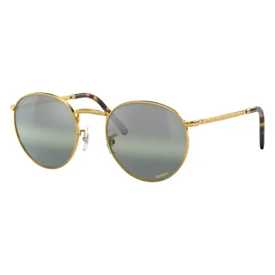 Ray-Ban Unisex Sunglass RB3637 New Round - Frame color: Gold, Lens color: Silver/Green