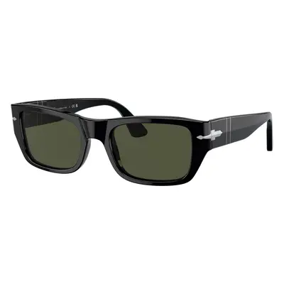 Persol Unisex Sunglass PO3268S - Frame color: Black, Lens color: Green